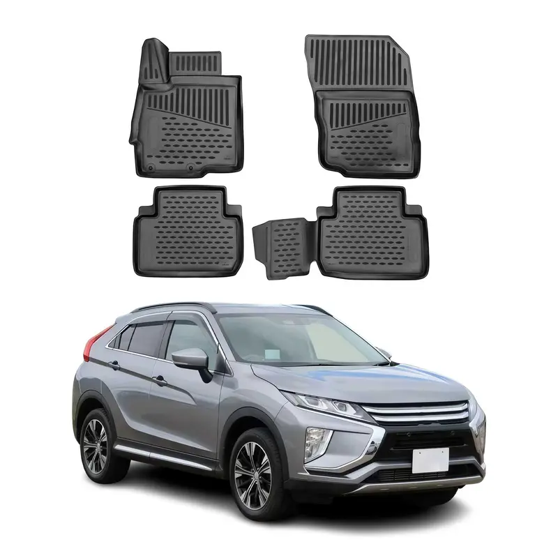 OMAC Tapis de sol pour Mitsubishi Eclipse Cross 2017-2020 Pre-FL caoutchouc Noir