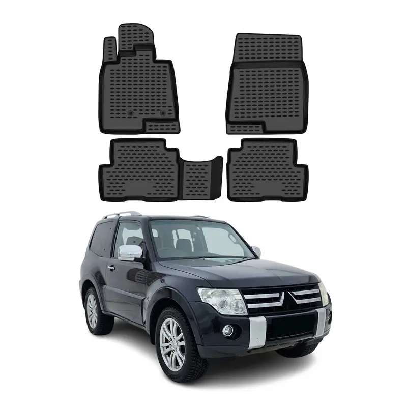 OMAC Tapis de sol pour Mitsubishi Pajero IV 2006-2018 3 Portes Pre-FL Noir