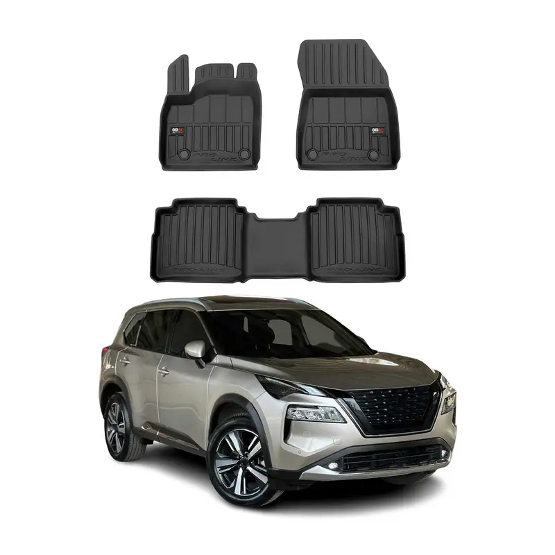OMAC Tapis de sol pour Nissan X-Trail IV T33 2022- 2025 3 pièces en Caoutchouc