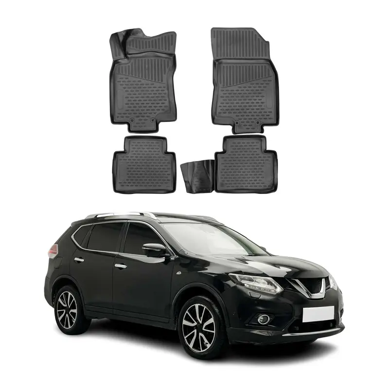 OMAC Tapis de sol pour Nissan X-Trail T32 2013-2021 en caoutchouc Noir