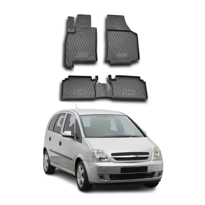 OMAC Tapis de sol pour Opel Meriva A 2002-2010 sur mesure en caoutchouc Noir
