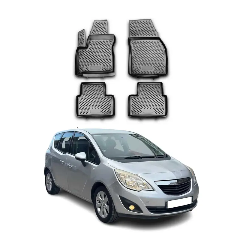 OMAC Tapis de sol pour Opel Meriva B 2010-2017 sur mesure en caoutchouc Noir