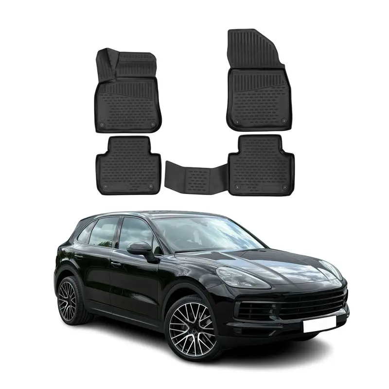 OMAC Tapis de sol pour Porsche Cayenne 9YA 2017-2023 en caoutchouc Noir