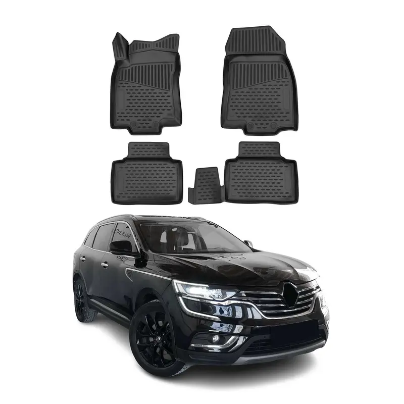 OMAC Tapis de sol pour Renault Koleos II 2016-2024 sur mesure en caoutchouc Noir