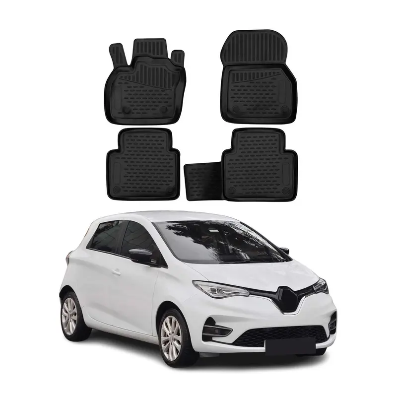 OMAC Tapis de sol pour Renault Zoe 2019-2024 sur mesure en caoutchouc Noir