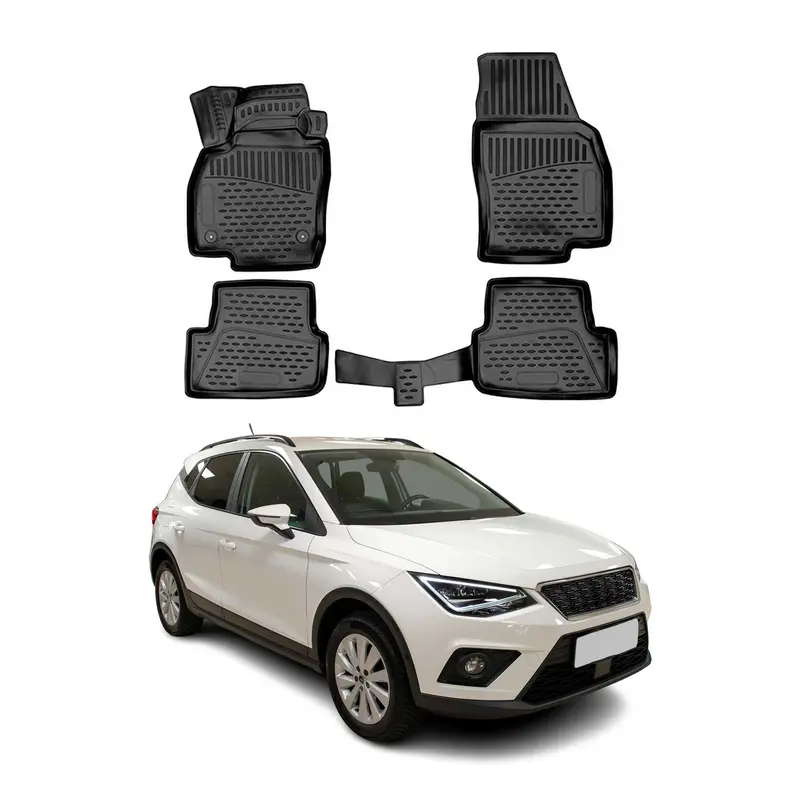 OMAC Tapis de sol pour Seat Arona  2017-2026 sur mesure en caoutchouc Noir