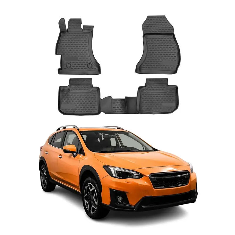 OMAC Tapis de sol pour Subaru XV 2012-2017 sur mesure en caoutchouc Noir