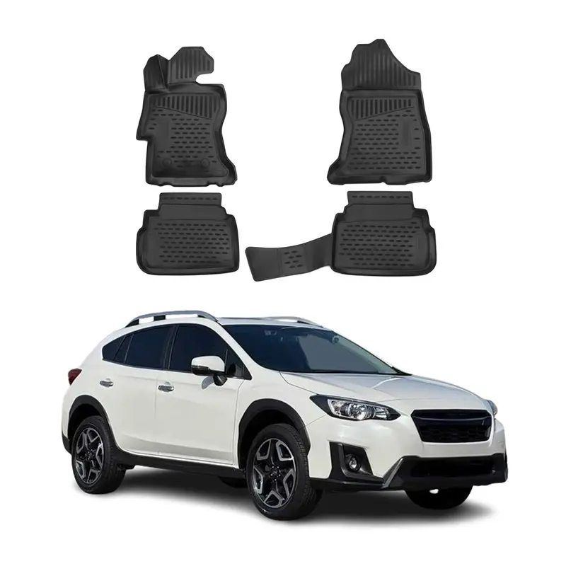 OMAC Tapis de sol pour Subaru XV 2017-2023 sur mesure en caoutchouc Noir