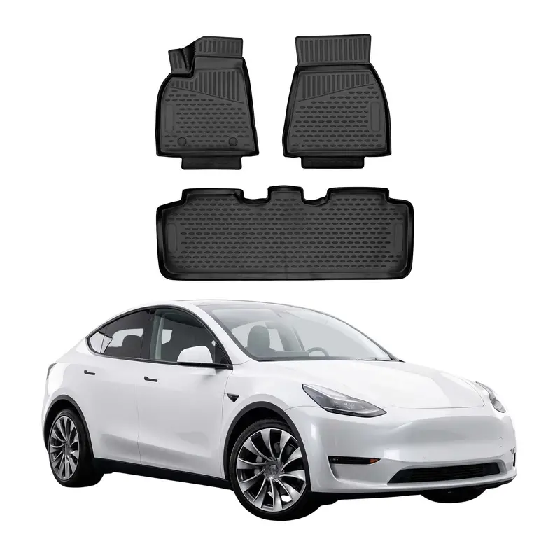 OMAC Tapis de sol pour Tesla Model Y Long Range Dual Motor 2020-2026 TPE Noir
