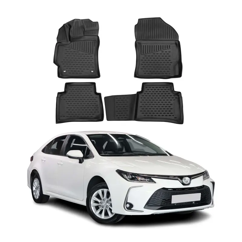 OMAC Tapis de sol pour Toyota Corolla Berline Break 2019-2026 en caoutchouc Noir