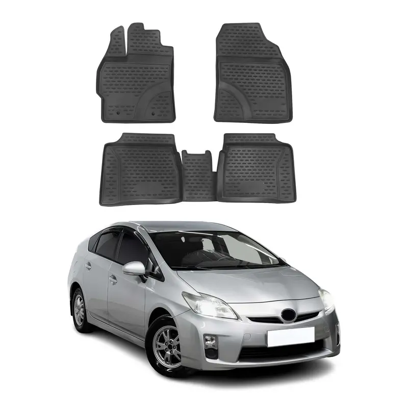 OMAC Tapis de sol pour Toyota Prius XW30 2009-2015 sur mesure en caoutchouc Noir