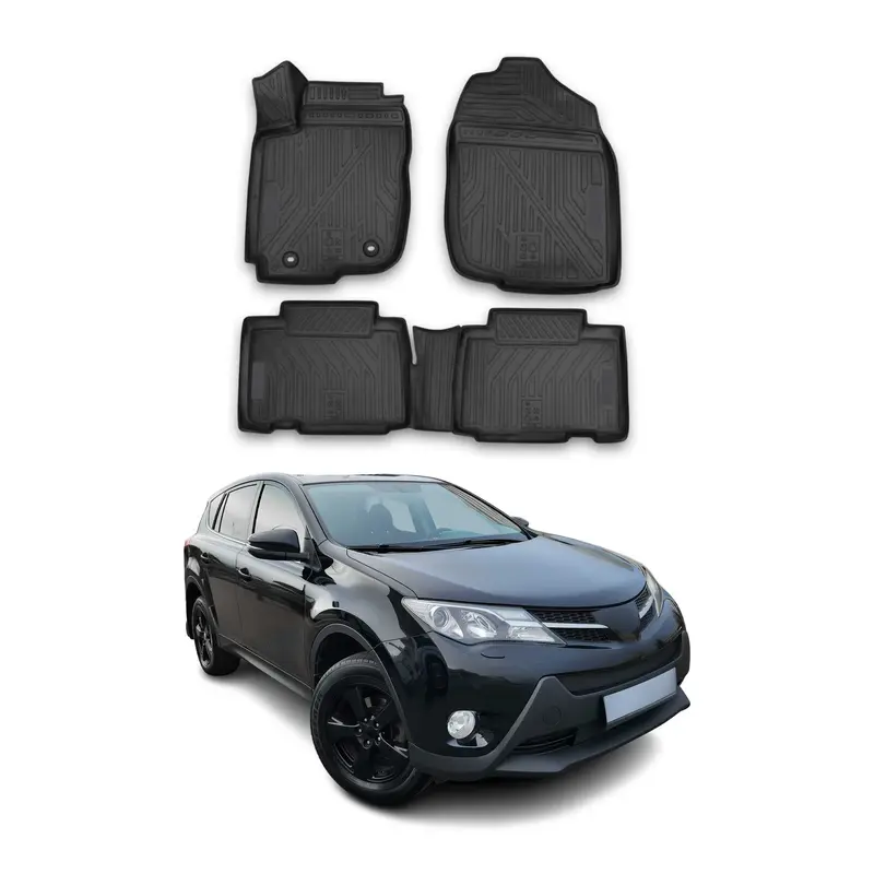 OMAC Tapis de sol pour Toyota RAV4 IV XA40 2013-2018 en caoutchouc Noir 4 Pcs