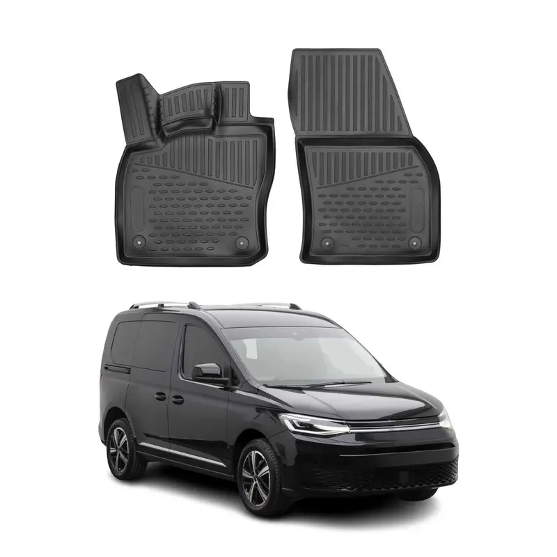 OMAC Tapis de sol pour Volkswagen Caddy V 2020-2026 sur mesure caoutchouc Noir