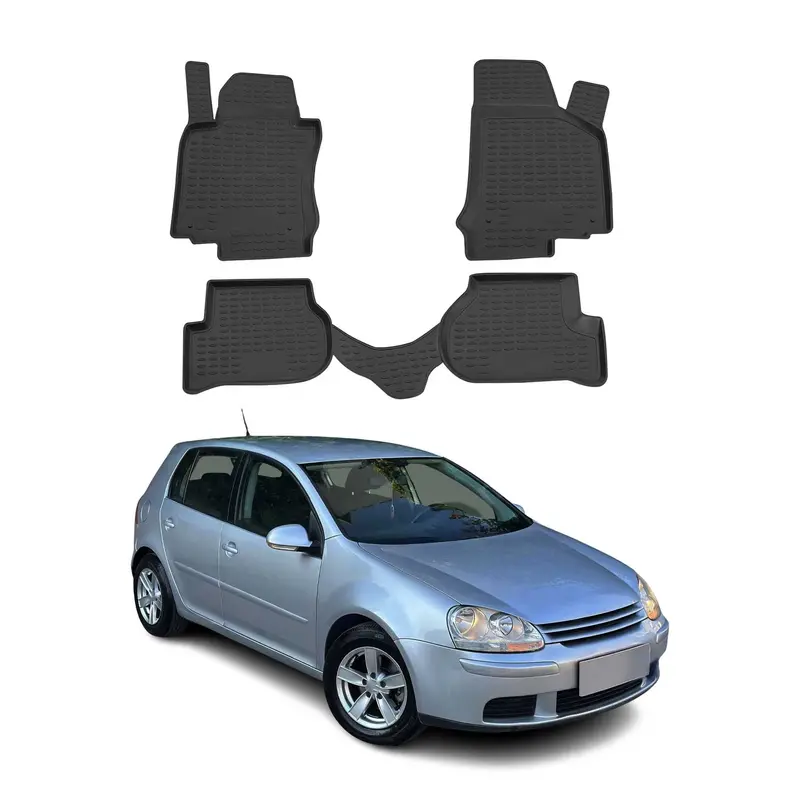 OMAC Tapis de sol pour Volkswagen Golf 5 2004-2009 sur mesure en caoutchouc Noir