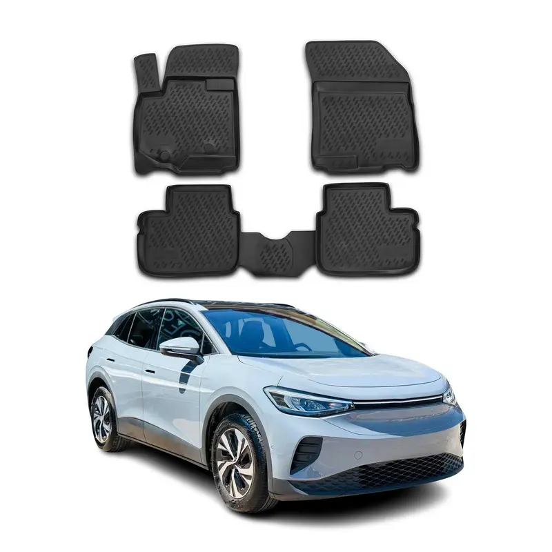 OMAC Tapis de sol pour Volkswagen ID.4 2021-2026 sur mesure en caoutchouc Noir