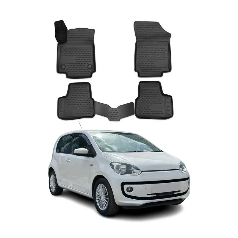 OMAC Tapis de sol pour Volkswagen Up! 2011-2023 sur mesure en caoutchouc Noir