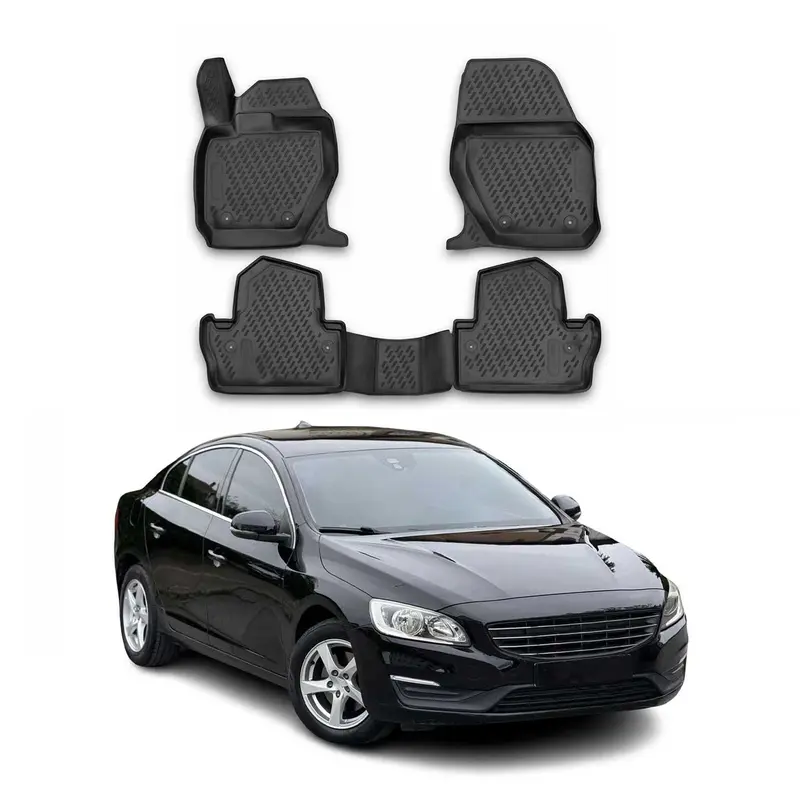 OMAC Tapis de sol pour Volvo S60 2013-2018 en caoutchouc Noir