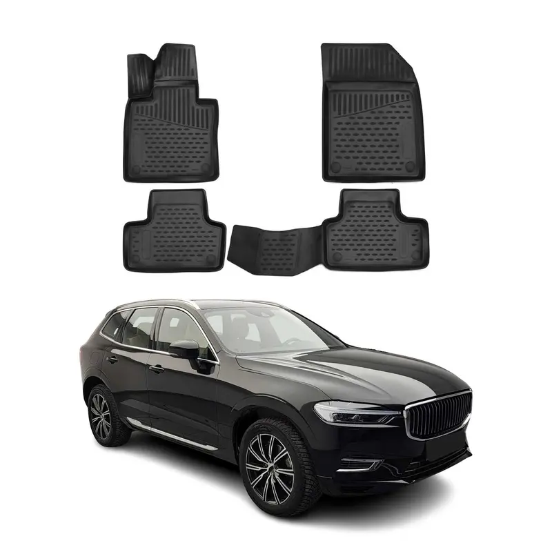 OMAC Tapis de sol pour Volvo XC60 II 2018-2026 sur mesure en caoutchouc Noir
