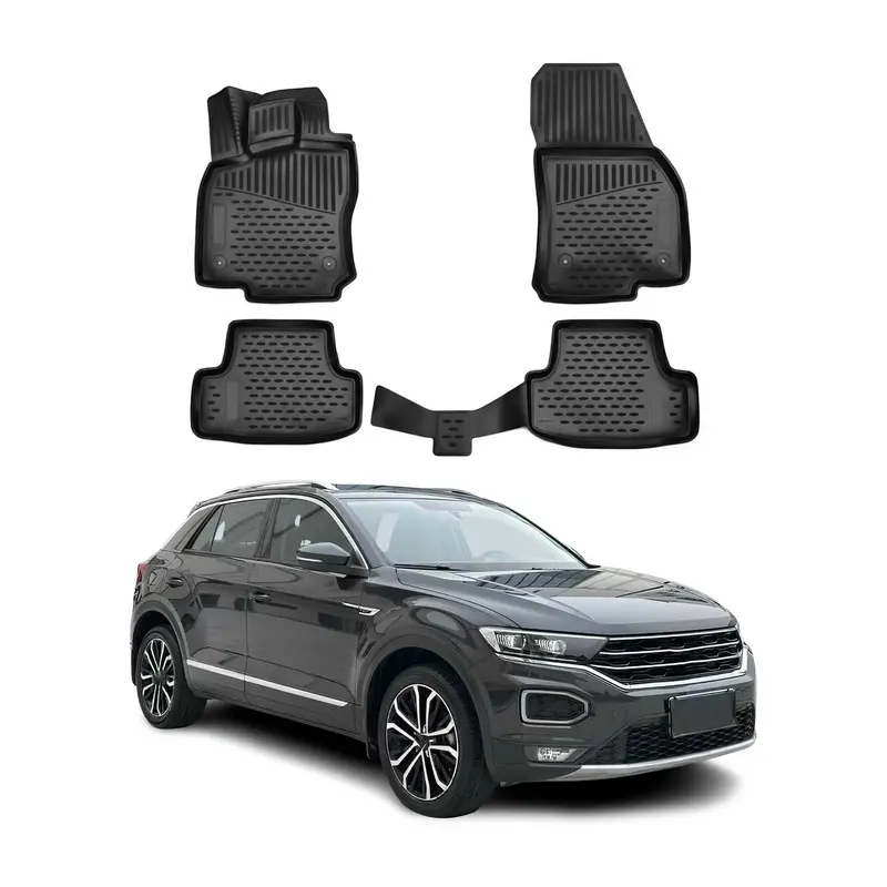 OMAC Tapis de sol pour VW T-Roc 2017-2025 sur mesure en caoutchouc Noir