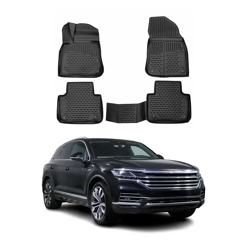 OMAC Tapis de sol pour VW Touareg 2018-2024 en caoutchouc Noir