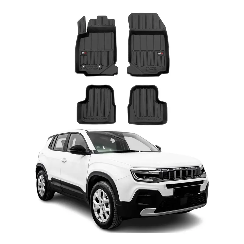 OMAC Tapis de sol sur mesure noir pour Jeep Avenger 2023-2026 3 ps en Caoutchouc