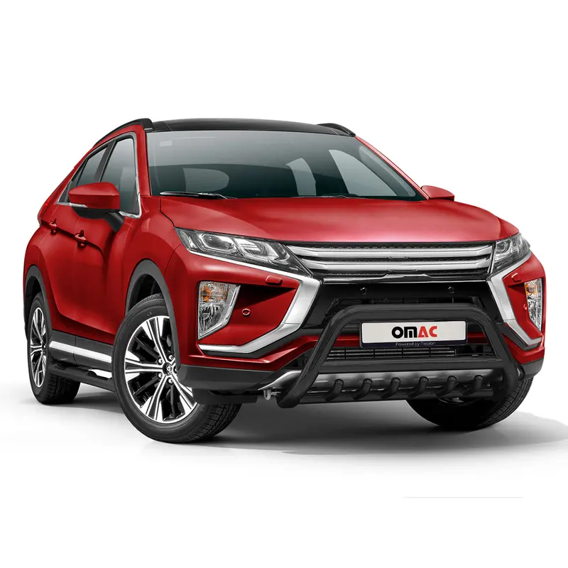 Pare-Buffle Avant Pour Mitsubishi Eclipse Cross 2018-2019 Acier Inox Noir