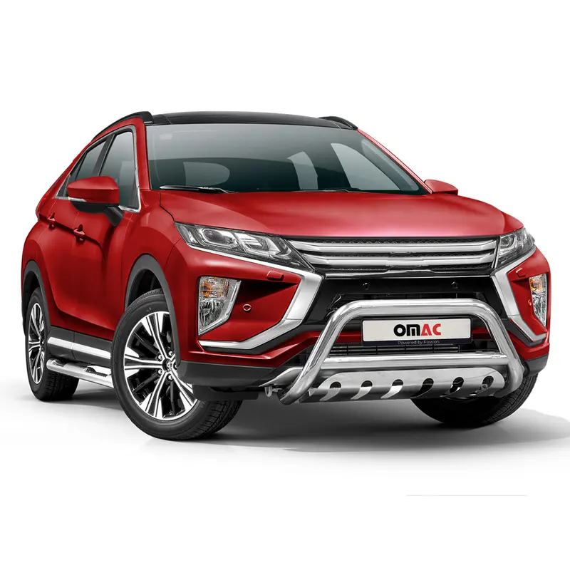 Pare-Buffle Avant Pour Mitsubishi Eclipse Cross 2018-2019 Argent Acier