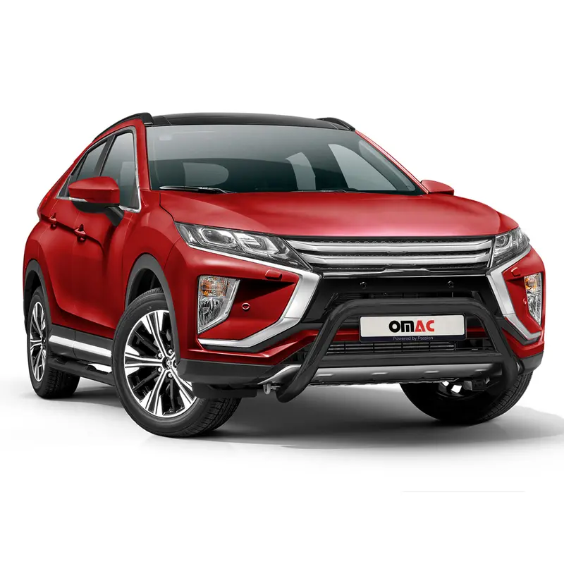 Pare-Buffle Avant Pour Mitsubishi Eclipse Cross 2018-2019 Noir en Acier Inox