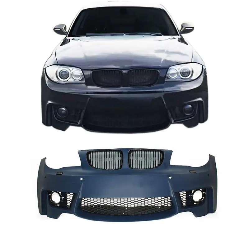 Pare-chocs avant pour BMW Series 1 E81/E82/E87/E88 2004-2013 Plastique Noir 1x