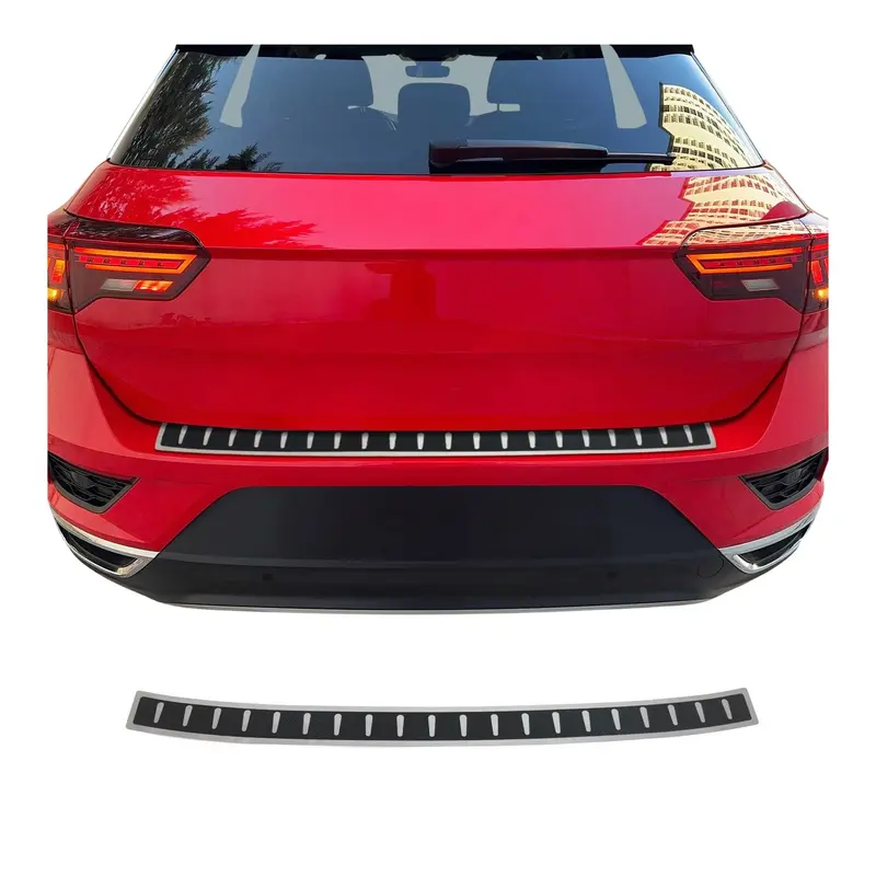 Protection de Pare-Chocs pour VW T-Roc 2017-25 Inox finition film carbone