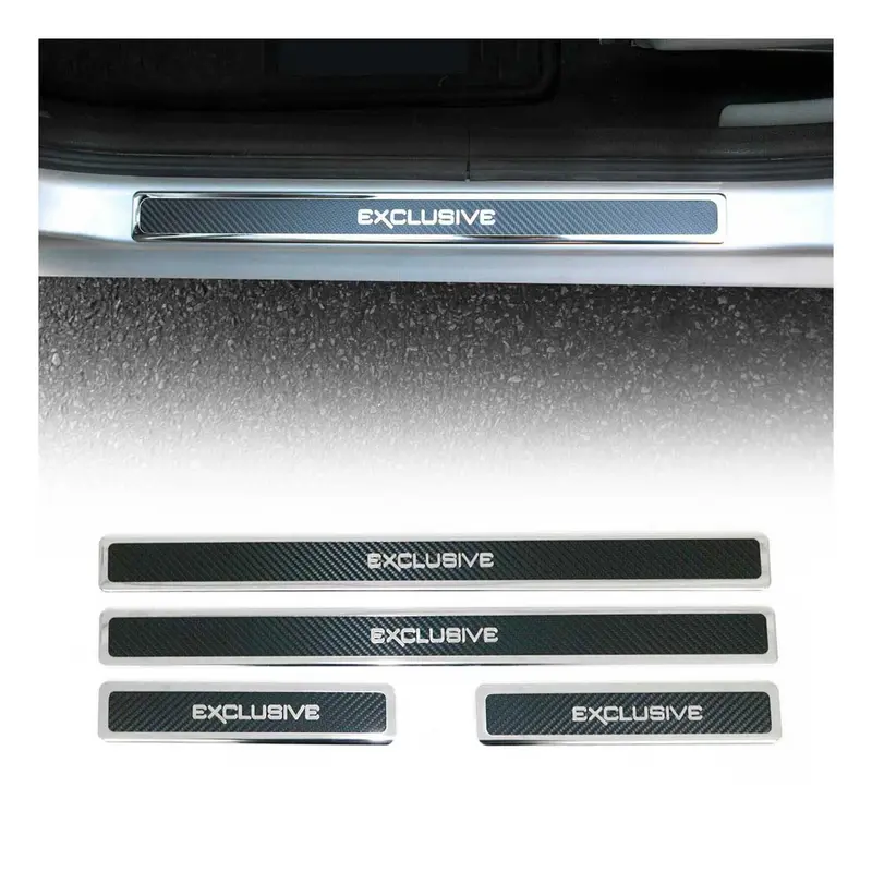 Protection Seuil de Porte Pour Skoda Rapid 2012-2019 Fibre de Carbone 4P