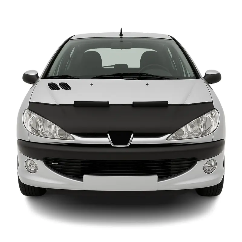 Protège Capot pour Peugeot 206 1998-2009 Masque de voiture vinyle Noir