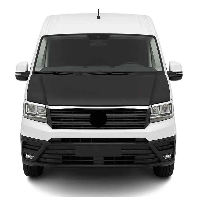 Protège Capot pour VW Crafter 2017-2026 Masque de voiture vinyle Noir complète