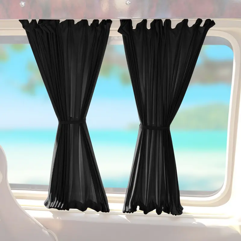 Rideaux De Fenêtre Pour VW Transporter T4 1990-2003 L1 L2 Textile Noir