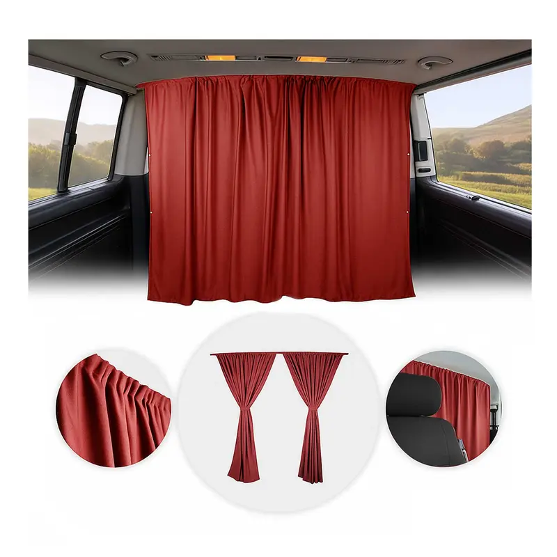 Rideaux De Séparation De Cabine pour VW T5 L1 L2 Protection Solaire Rouge