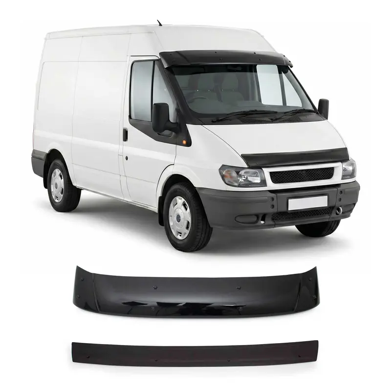 Set Déflecteur de Capot Visière Pare-brise pour Ford Transit 2000-2005 2x Acryl