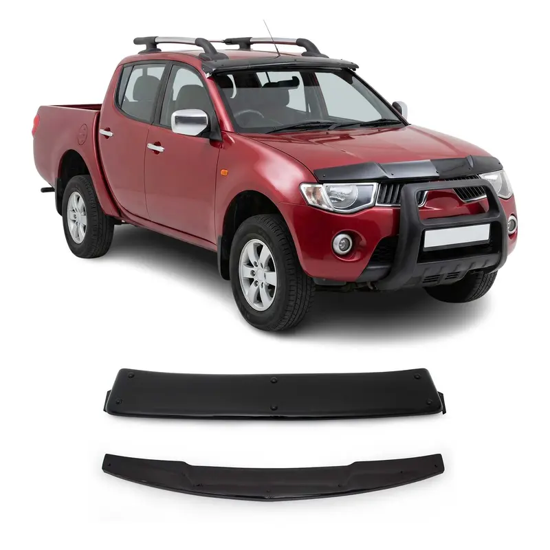 Set Déflecteur de Capot Visière Pare-brise pour Mitsubishi L200 2007-2015 2Pcs