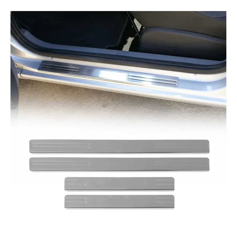 Seuils de porte pour Renault Clio III 2005-2026 en acier inox Chromé