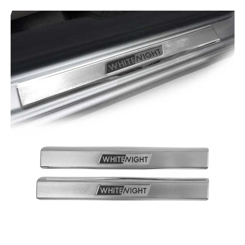 Seuils de porte pour VW T-Roc 2017-2025 White Night en acier inox Chromé