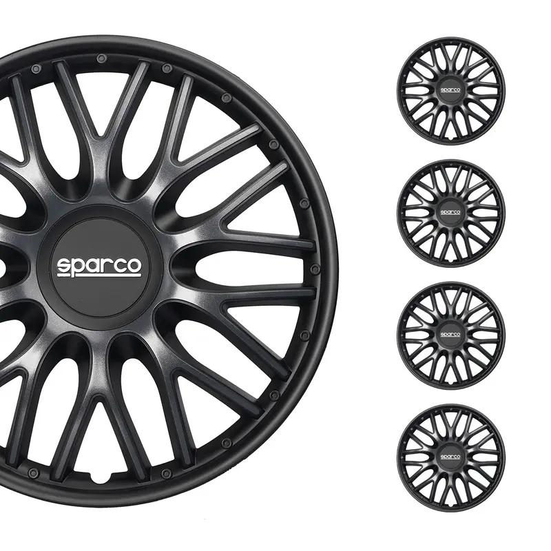 SPARCO Jeu Enjoliveurs de Roues 16 Pouces Gris