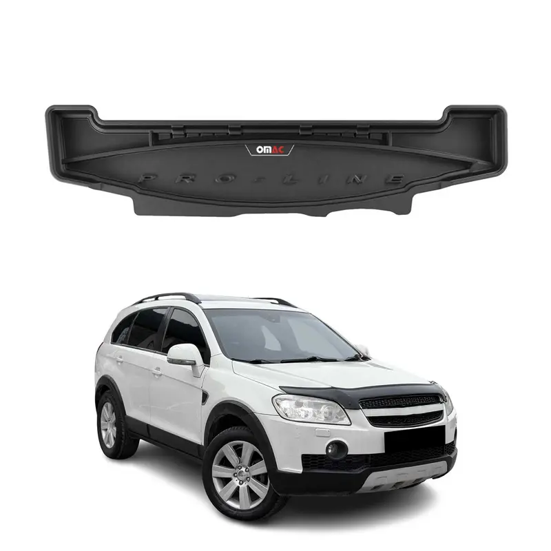 Tapis de Coffre pour Chevrolet Captiva 2006-2018 Noir TPE