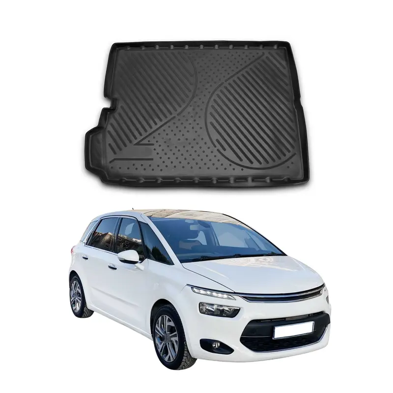 Tapis de Coffre pour Citroen C4 Grand Picasso 2013-2023 Noir TPE
