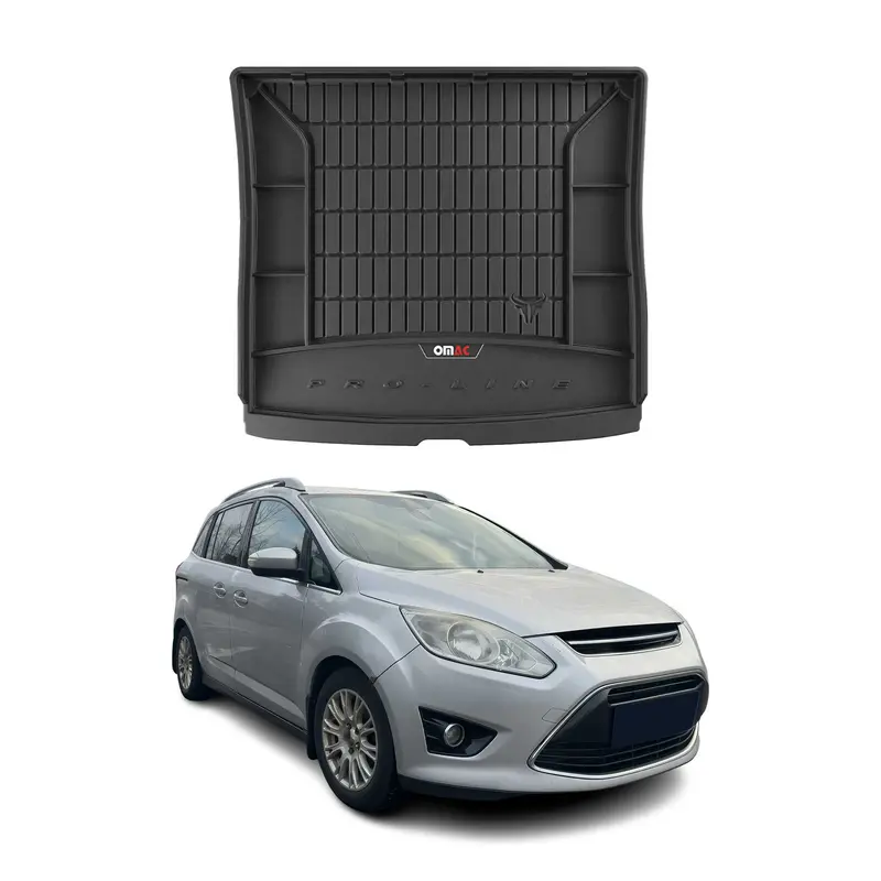Tapis de Coffre pour Ford Grand C-Max 2010-2019 TPE Noir