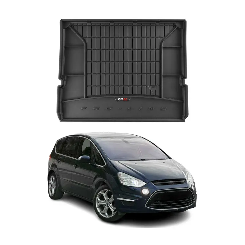 Tapis de Coffre pour Ford S-Max 2006-2014 Noir TPE