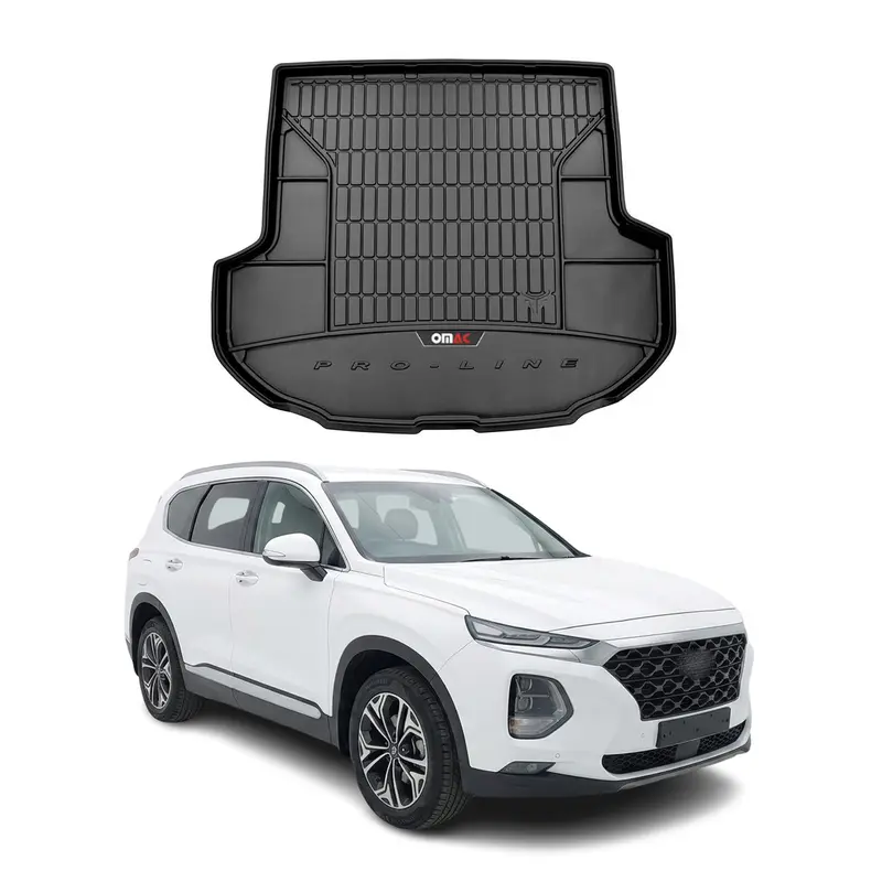 Tapis de Coffre pour Hyundai Santa Fe IV 5 Places 2018-2020 Pre-FL TPE Noir