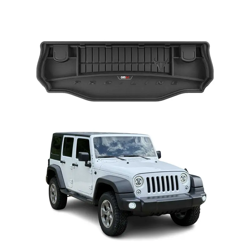 Tapis de Coffre pour Jeep Wrangler 2007-2018 TPE Noir