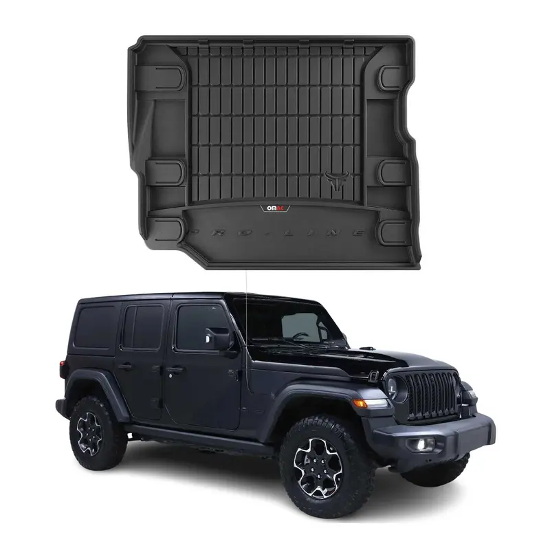 Tapis de Coffre pour Jeep Wrangler 2018-2026 TPE Noir