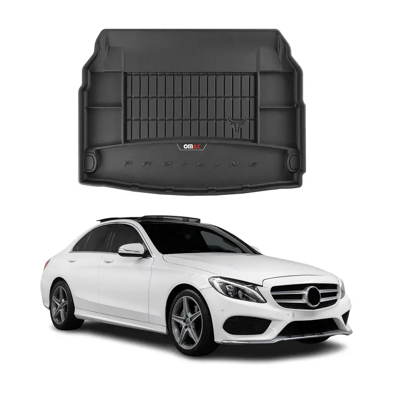 Tapis de Coffre pour Mercedes Classe C W205 2014-2021 TPE Noir