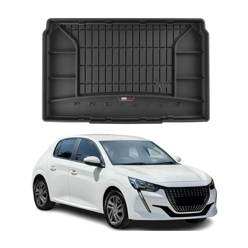 Tapis de Coffre pour Peugeot 208 2019-2026 TPE Noir