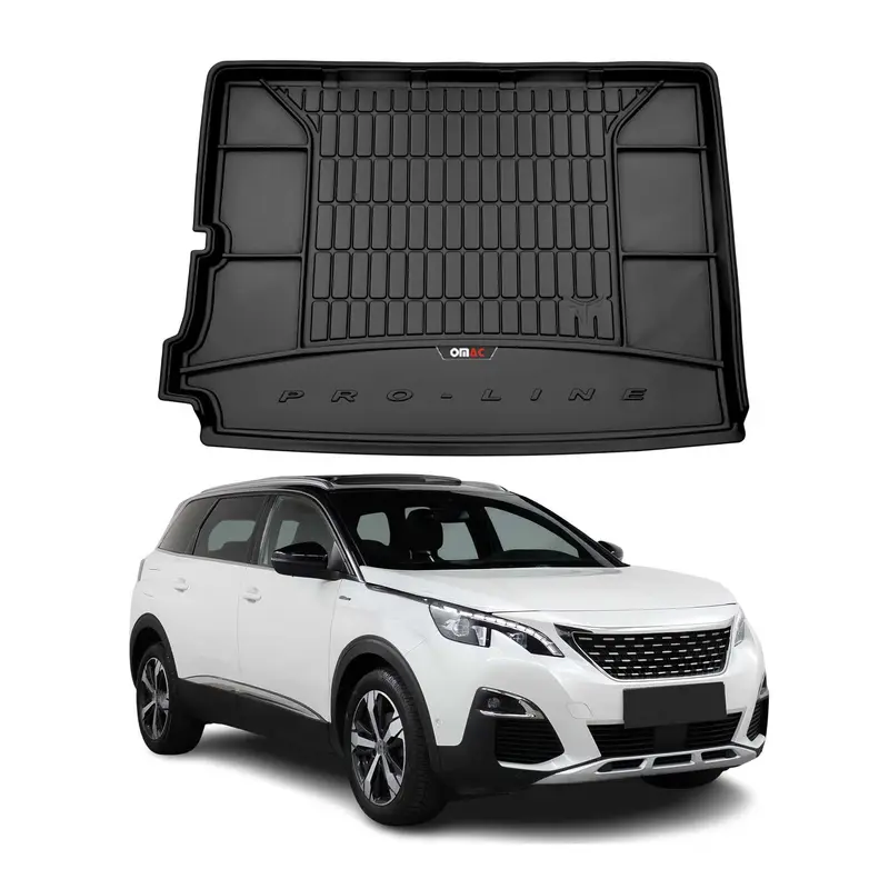 Tapis de Coffre pour Peugeot 5008 2017-2024 TPE Noir